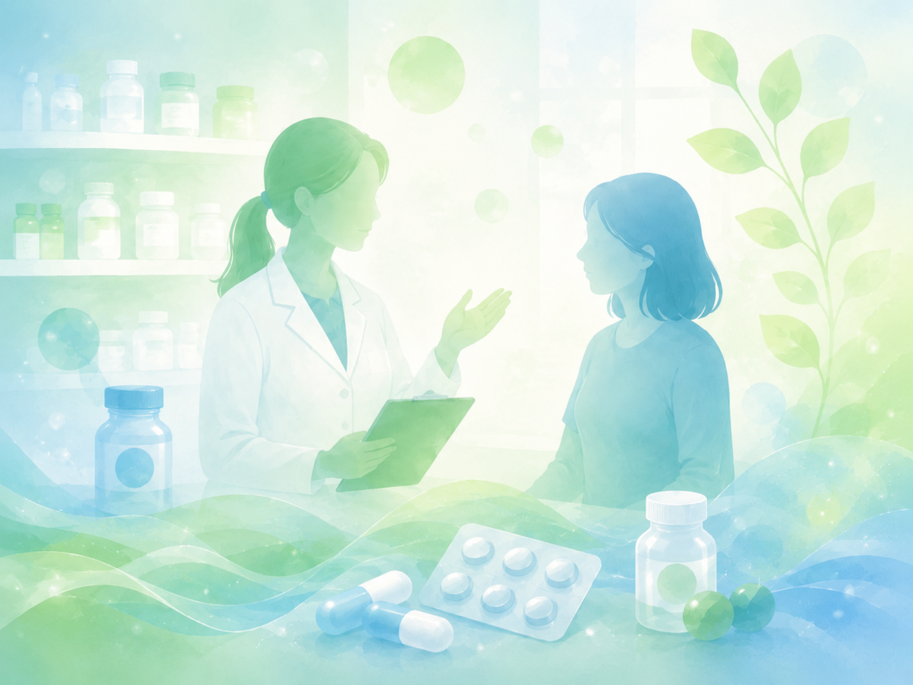 HECレジメン患者をフォローする薬局薬剤師のイメージ