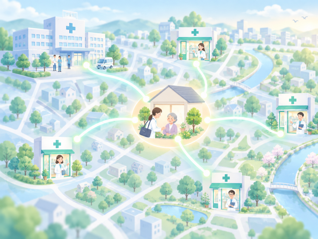 断らない在宅薬局をGoogleマップで可視化する春日井モデルのイメージ