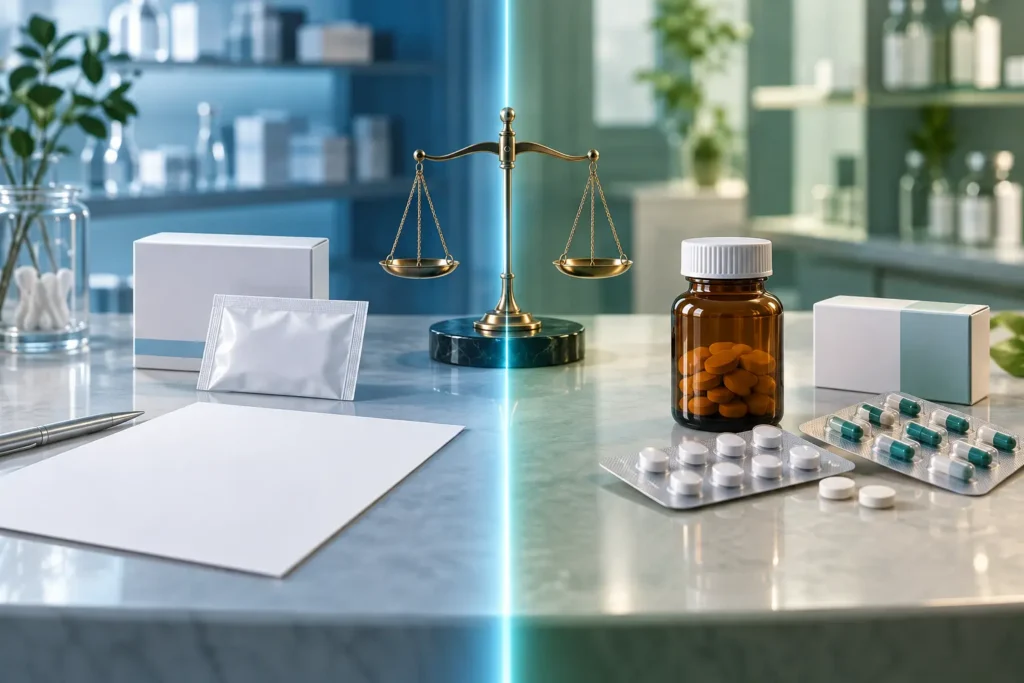 処方箋医薬品と零売対象となってきた医療用医薬品の線引きを表すイメージ