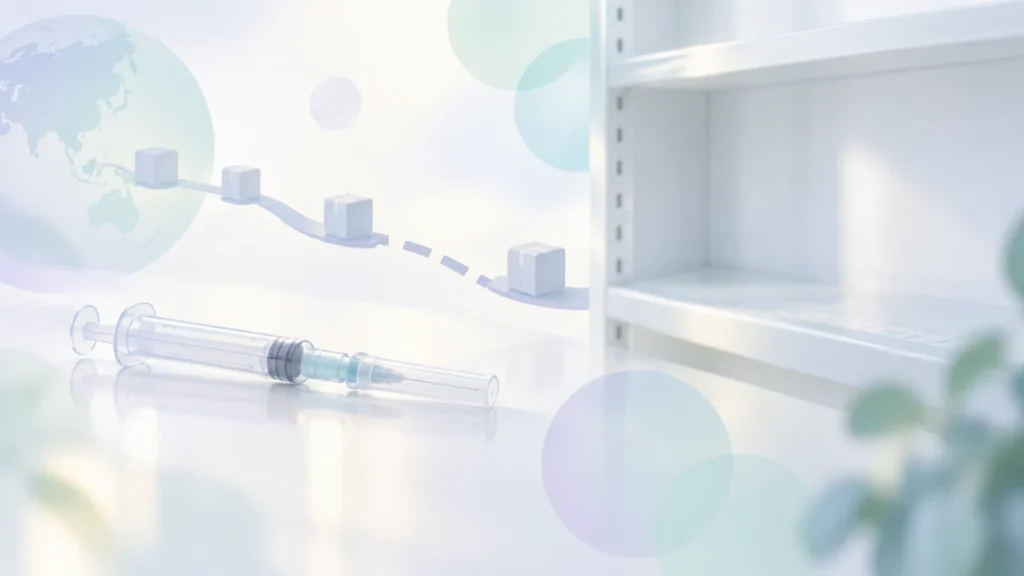 梅毒治療薬ステルイズの出荷停止と供給不足を表現したイメージ