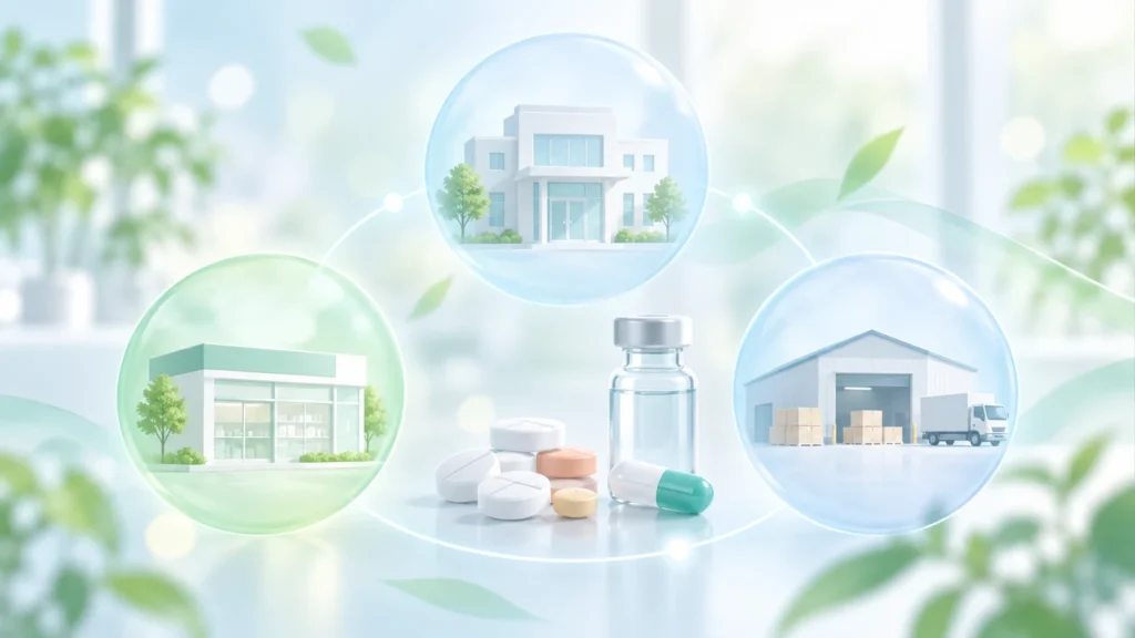 梅毒治療薬の適正使用に向けた医療機関・薬局・卸の連携イメージ