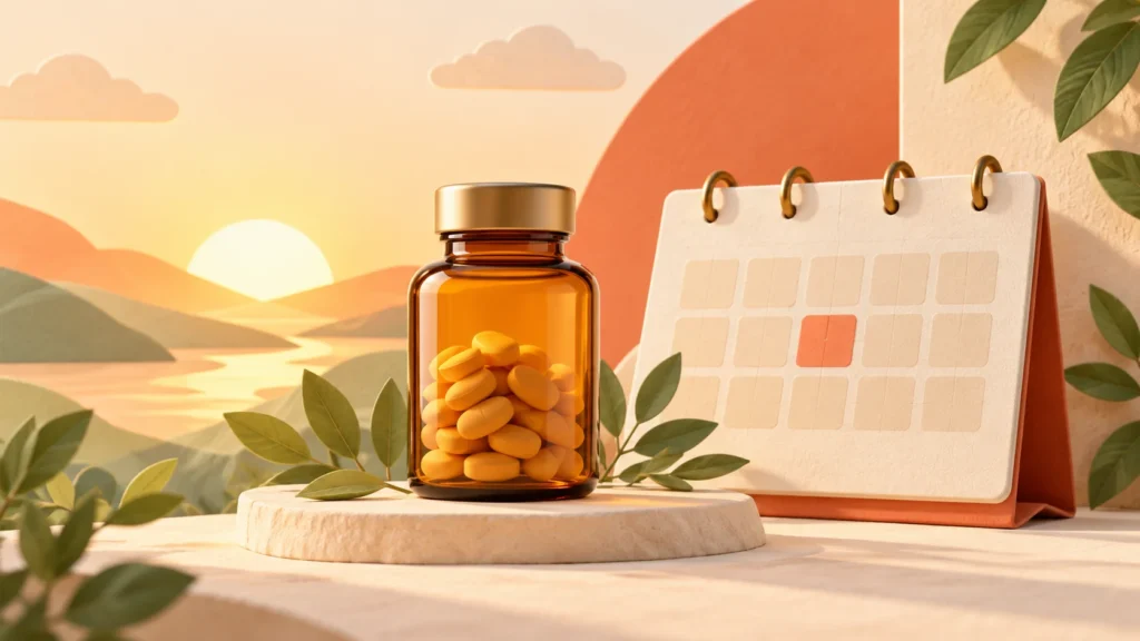 薬瓶とカレンダーで世界薬剤師デーを表現した画像